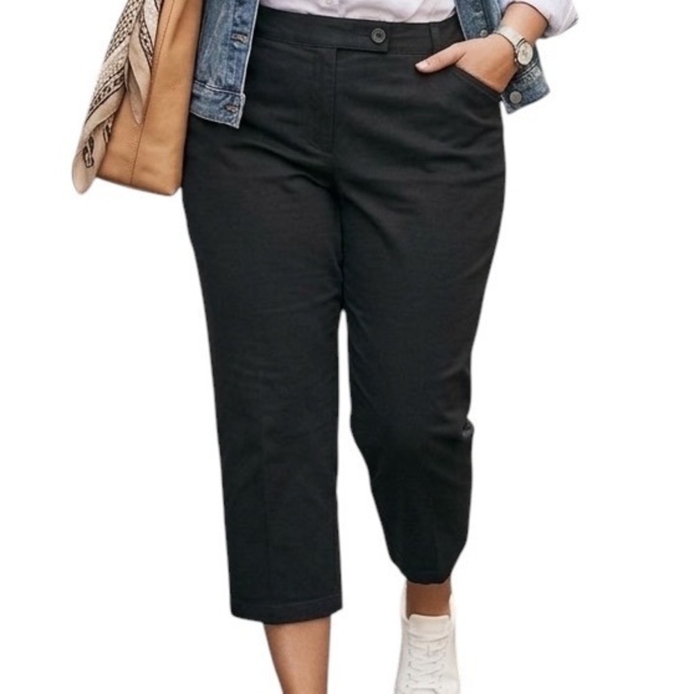 Jones New York Sport Woman Black Capri Pants Plus Size 22W Cropped Trousers